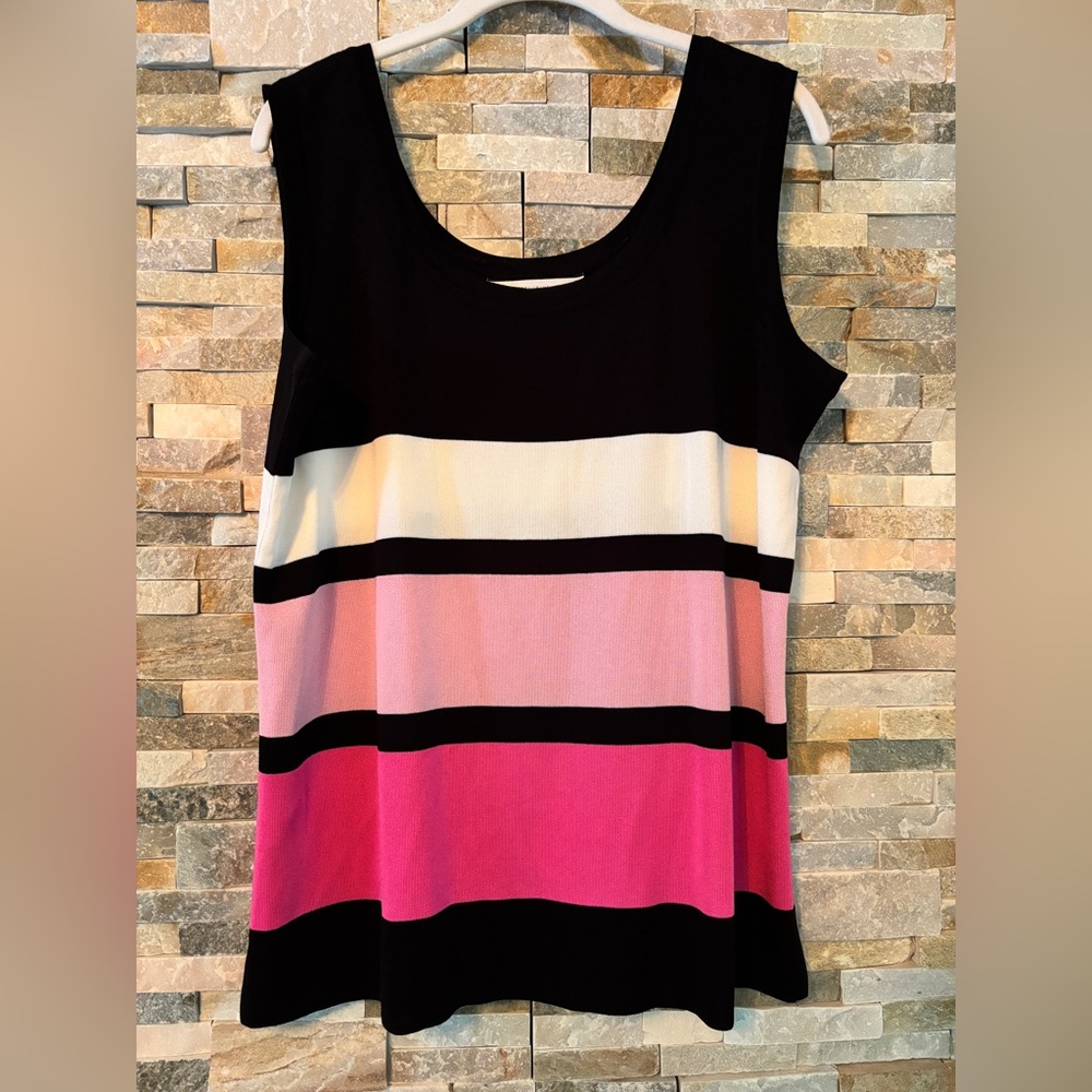 Misook Multicolor Striped Tank Top